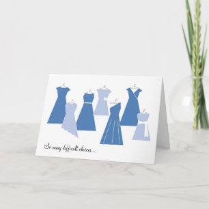 Invitación Be My Bridesmaid Card (Vestidos azules)