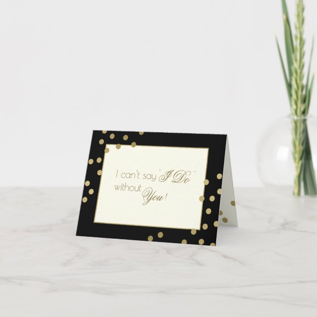 Invitación Be My Bridesmaid Gold Confetti (Anverso)