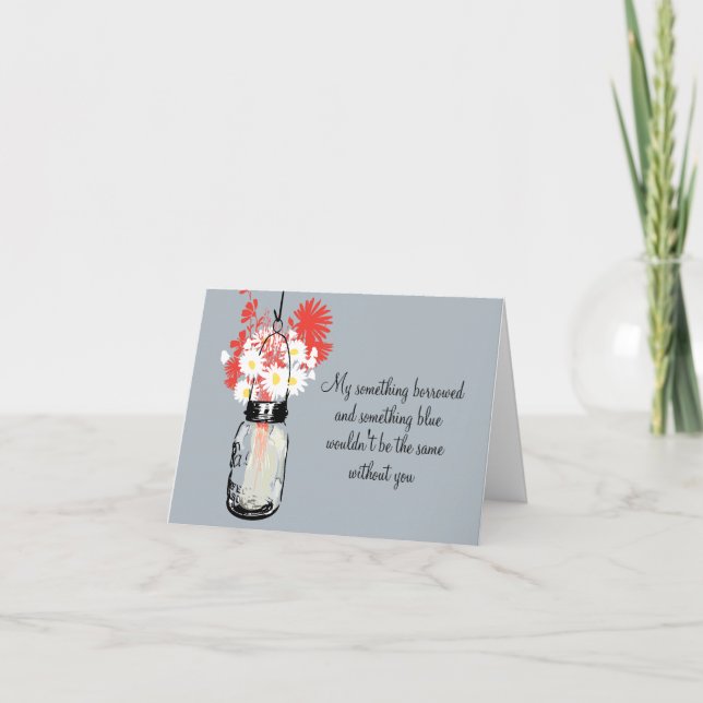 Invitación Be My Bridesmaid - Mason Jar & Wildflowers (Anverso)