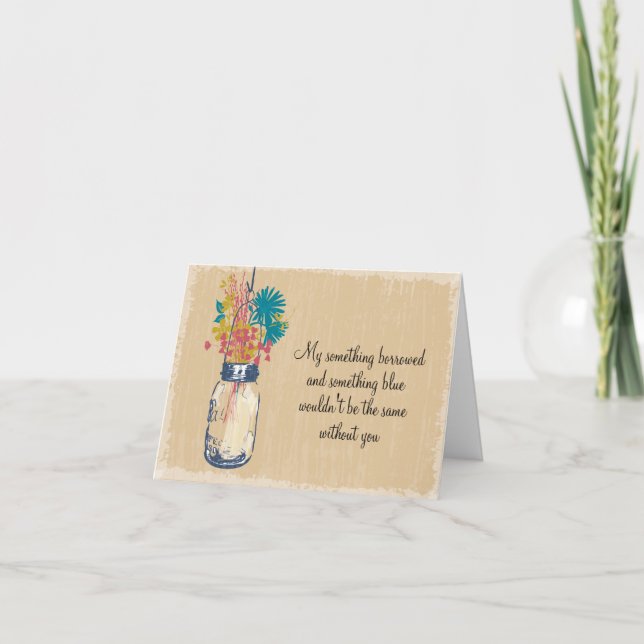 Invitación Be My Bridesmaid - Mason Jar & Wildflowers (Anverso)