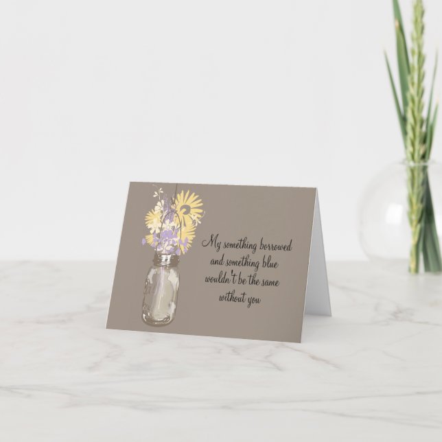 Invitación Be My Bridesmaid - Mason Jar & Wildflowers (Anverso)