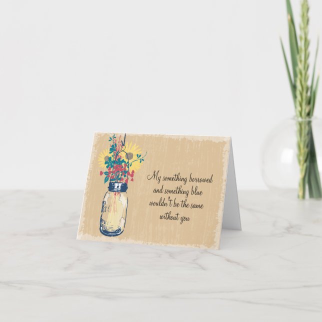 Invitación Be My Bridesmaid - Mason Jar & Wildflowers (Anverso)