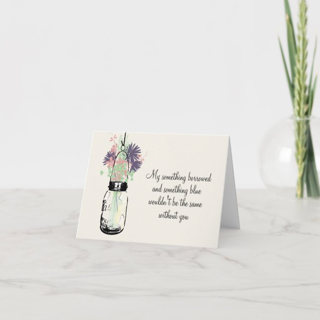 Invitación Be My Bridesmaid - Mason Jar & Wildflowers (Anverso)