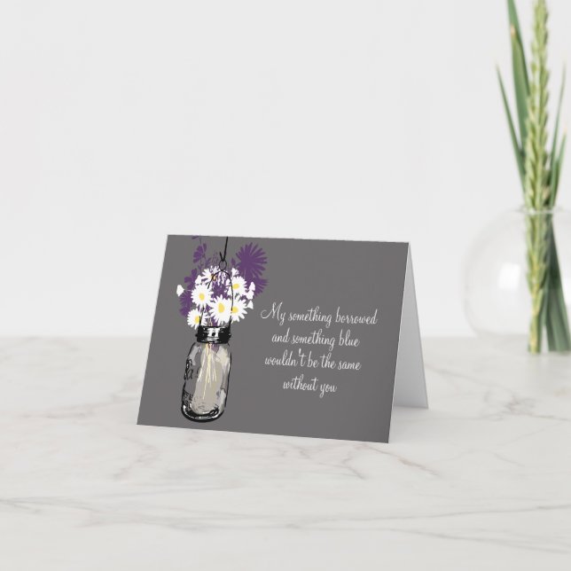 Invitación Be My Bridesmaid - Mason Jar & Wildflowers (Anverso)