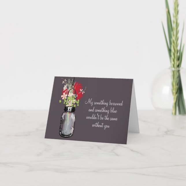 Invitación Be My Bridesmaid - Mason Jar & Wildflowers (Anverso)