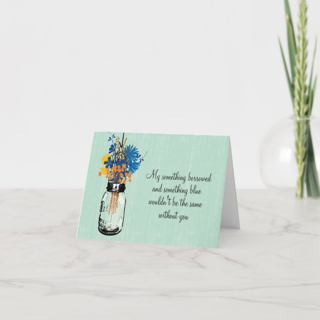 Invitación Be My Bridesmaid - Mason Jar y Wildflowers (Anverso)