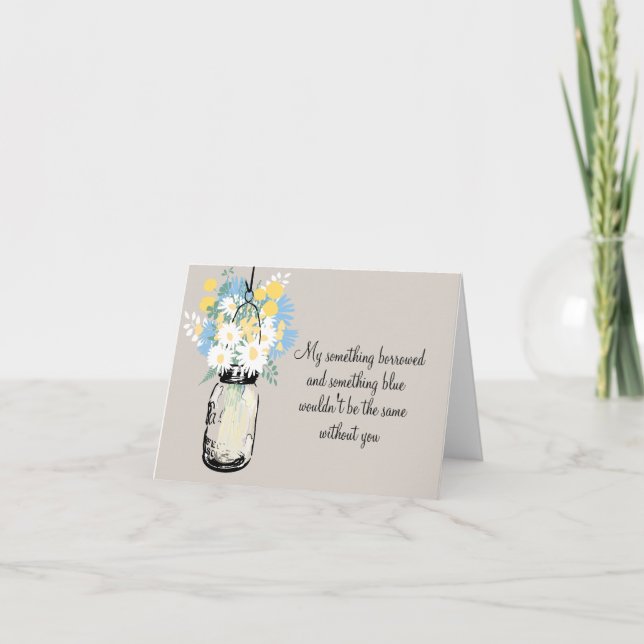 Invitación Be My Bridesmaid - Mason Jar y Wildflowers (Anverso)