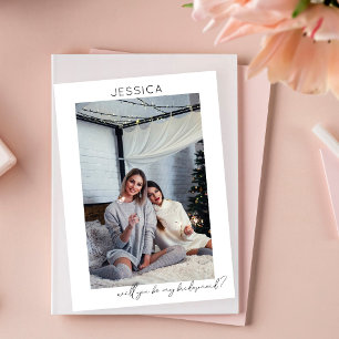 Invitación Be My Bridesmaid Photo Propuesta Calligraphy V