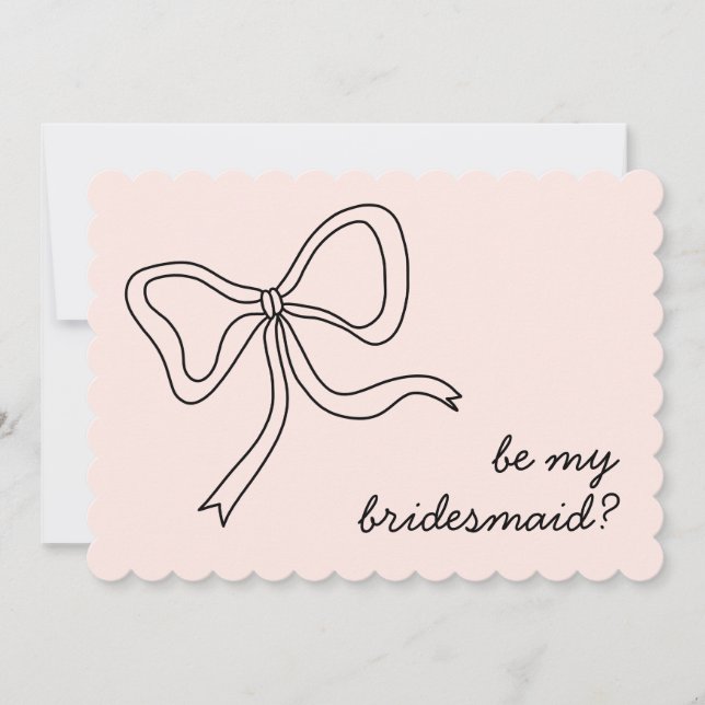 Invitación Be my Bridesmaid Pink Bow Bridesmaid (Anverso)
