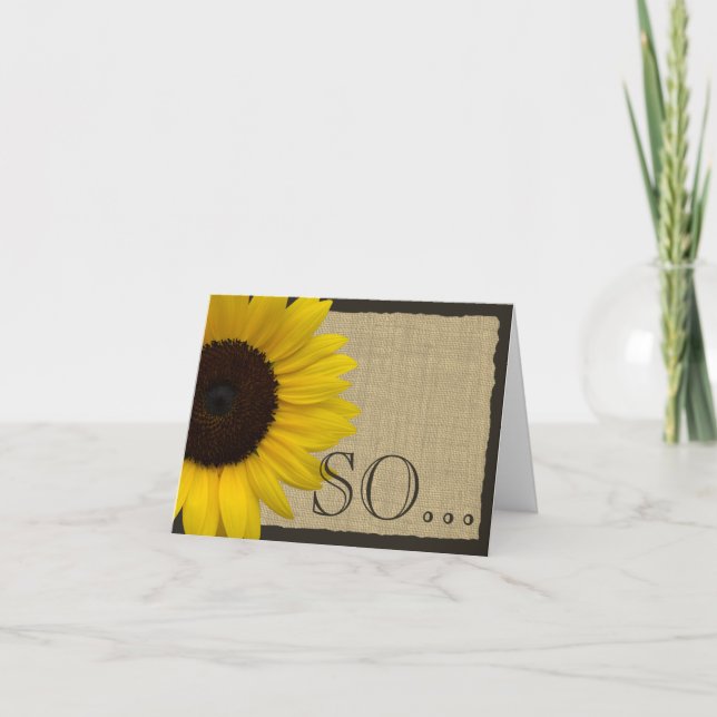 Invitación Be My Bridesmaid Rustic Sunflower (Anverso)