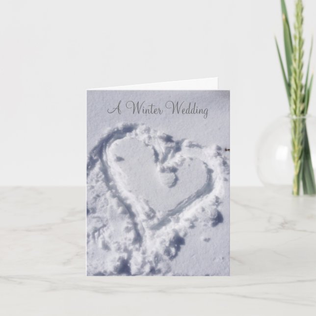 Invitación Be My Bridesmaid Winter Wedding Heart (Anverso)