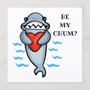 Invitación Be My Chum Valentine Shark