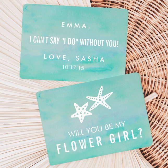 Invitación Be my Flower Girl Card | Starfish Aqua (Subido por el creador)