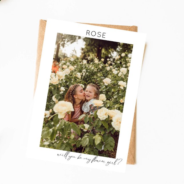 Invitación Be My Flower Girl Photo Propuesta Calligraphy V (Subido por el creador)