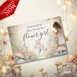 Invitación Be My Flowergirl Fairy Woodland Haven