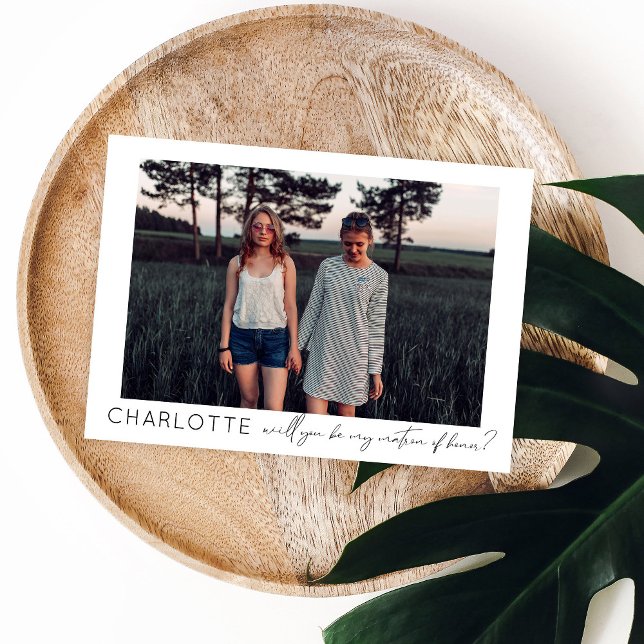 Invitación Be My Matron of Honor Photo Propuesta caligrafía (Subido por el creador)