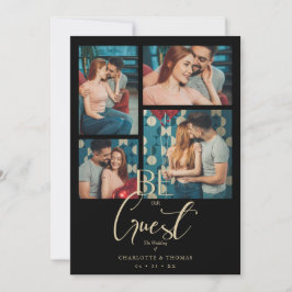 Invitación Be our Guest Quote Black Fancy Wedding 4 Photos