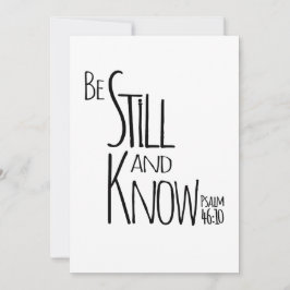 Invitación Be Still Now Vintatge Christian Inspirador Typo