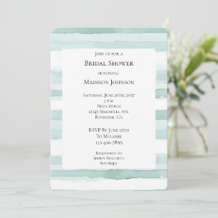 Invitación Beach Aqua Mint Stripes Bridal Shower