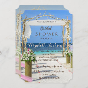 Invitación Beach Arbor Floral Bridal Shower