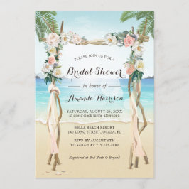 Invitación Beach Arbour Arch Floral Tropical Bridal Shower