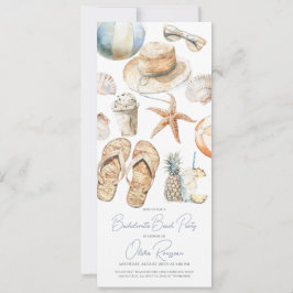 Invitación Beach Bachelorette Party Watercolor