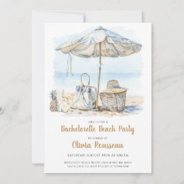 Invitación Beach Bachelorette Party Watercolor