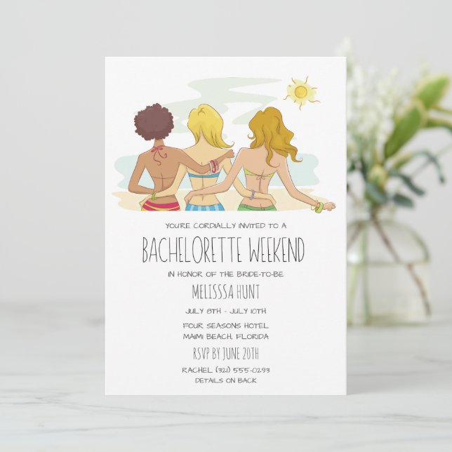 Invitación Beach Bachelorette Weekend Getaway (Anverso de pie)