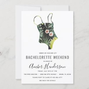 Invitación Beach Bikini Bachelorette Itinerary