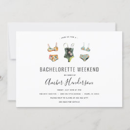 Invitación Beach Bikini Bachelorette Itinerary