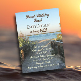 Invitación Beach Birday Boardwalk Sand Unisex Fiesta