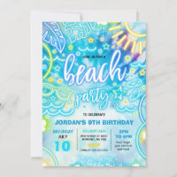 Beach Birday Party Summer Beach Tie Dye Glow