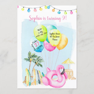 Invitación Beach Birthday Invitation, Beach Invitation