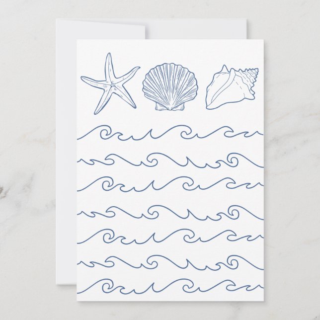 Invitación Beach Blue Ocean Baby Shower (Reverso)