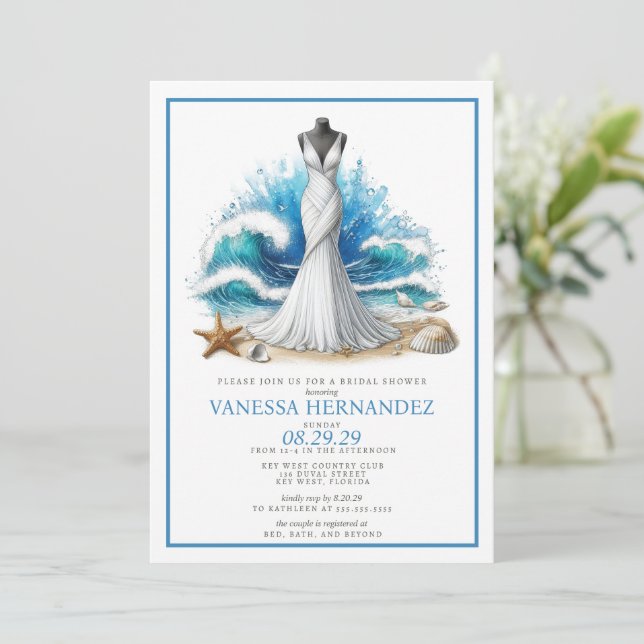 Invitación Beach Bridal Shower (Anverso de pie)