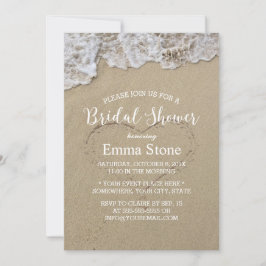 Invitación Beach Bridal Shower Heart in the Sand