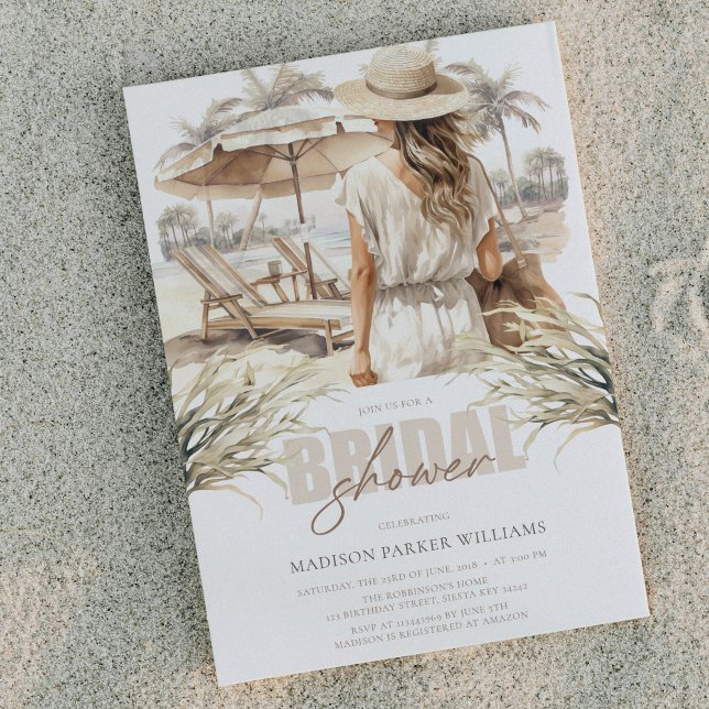 Invitación Beach Bridal Shower Pastel Watercolor (Subido por el creador)