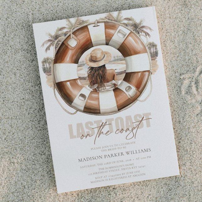 Invitación Beach Bridal Shower Última tostada en la costa (Subido por el creador)
