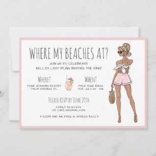 Invitación Beach Bride Bachelorette Party Itinerario Fin de S