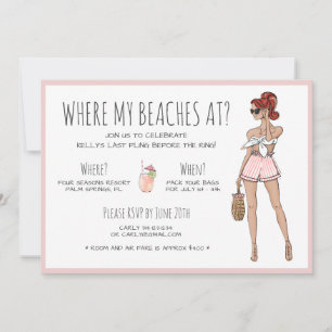 Invitación Beach Bride Bachelorette Party Itinerario Fin de S