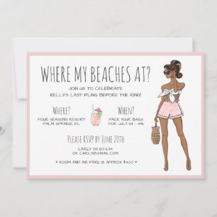 Invitación Beach Bride Bachelorette Party Itinerario Fin de S
