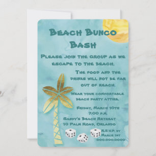 Invitación Beach Bunco Bash