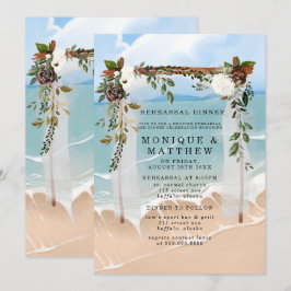 Invitación Beach Canopy Floral Ensayo tropical Cena