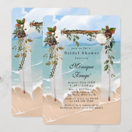 Invitación Beach Canopy Floral Tropical Bridal Shower