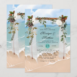 Invitación Beach Canopy Floral Tropical Moderno Boda
