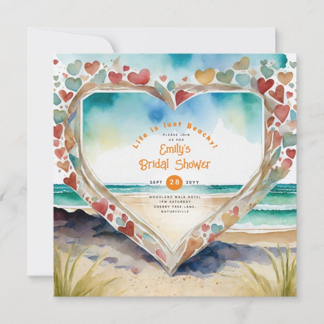 Invitación Beach Coastal Ocean BABYSHOWER BODA DE CUMPLEAÑOS (Anverso)