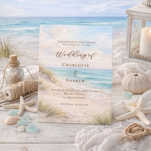 Invitación Beach coastal wedding (Subido por el creador)