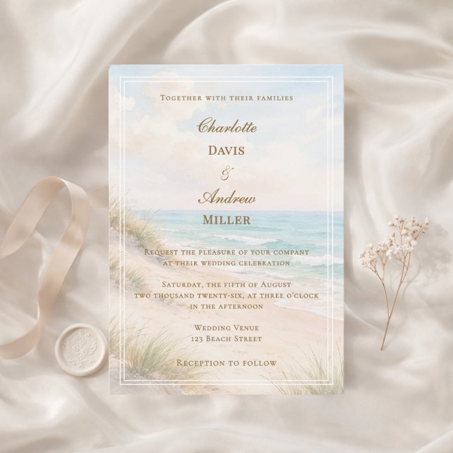 Invitación Beach coastal wedding (Subido por el creador)