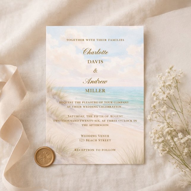 Invitación Beach coastal wedding (Subido por el creador)