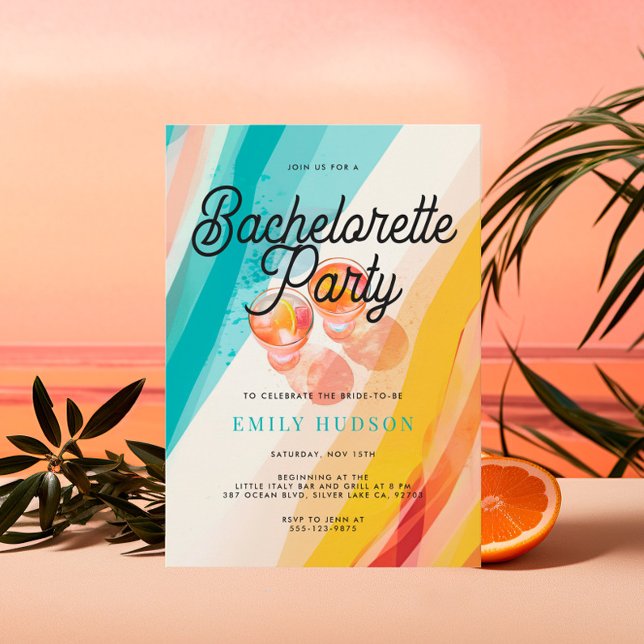 Invitación Beach & Cocktail Bachelorette Party (Subido por el creador)